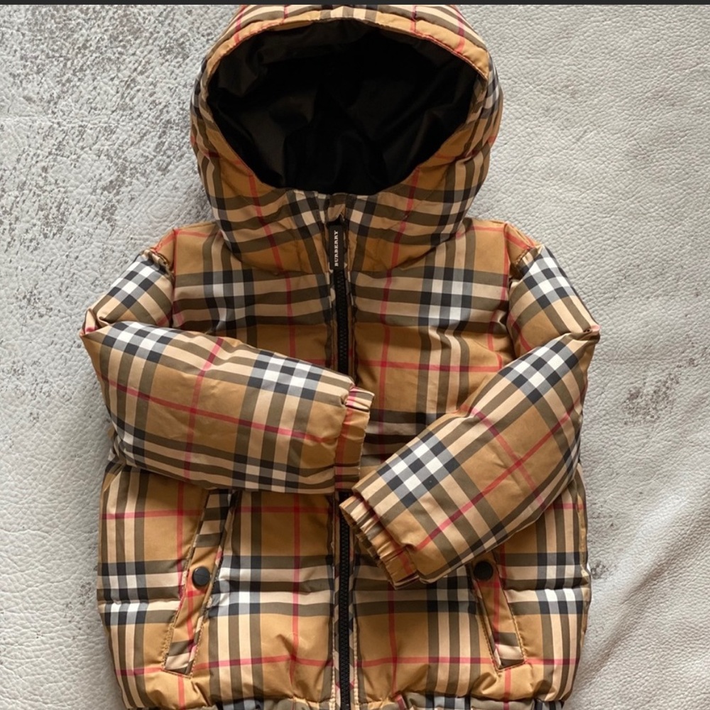Like New Burberry Check Puffer Jacket
